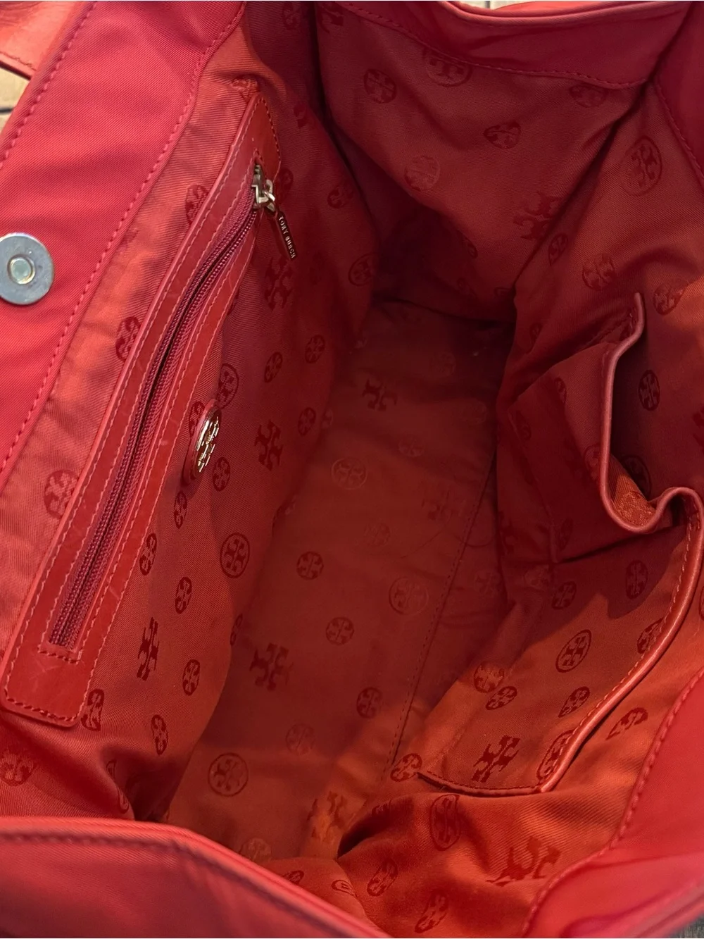 Tory Burch Red/Orange Nylon Tote